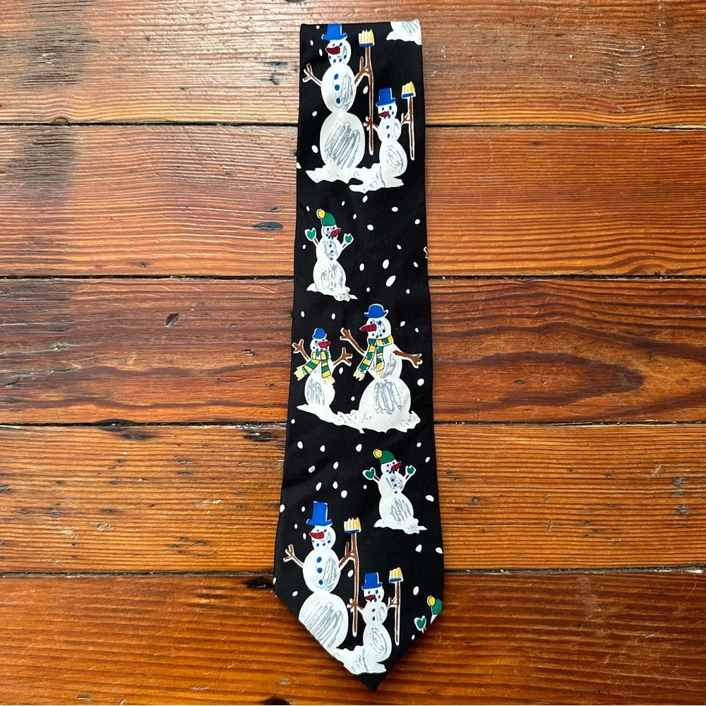 Vintage 90s Salant x Save the Children snowman tie